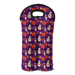 Funny Halloween Pumpkin Pattern Print Double Neoprene Wine Tote