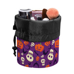 Funny Halloween Pumpkin Pattern Print Drawstring Makeup Bag