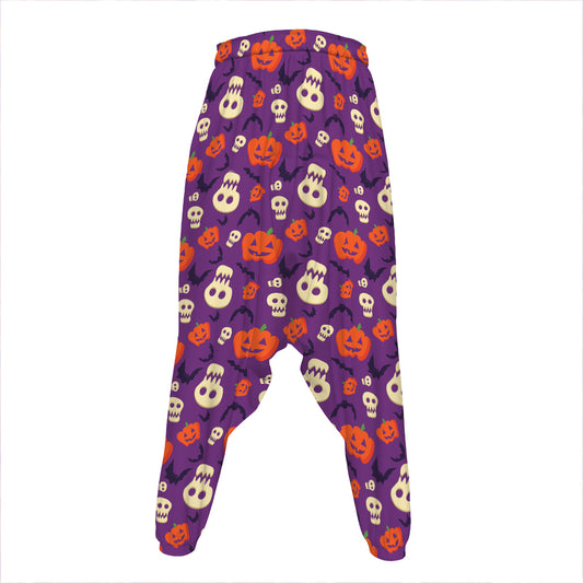 Funny Halloween Pumpkin Pattern Print Hammer Pants