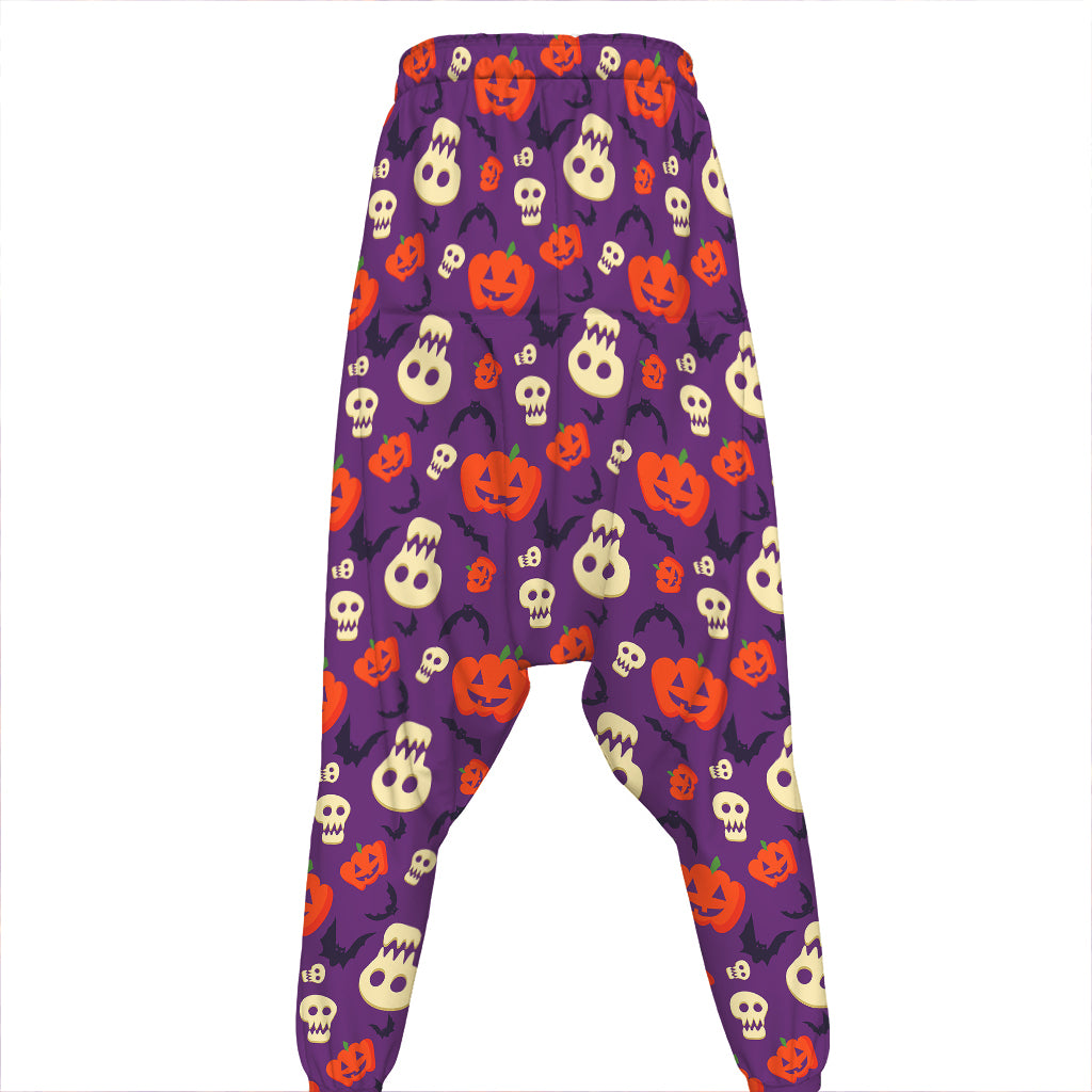 Funny Halloween Pumpkin Pattern Print Hammer Pants