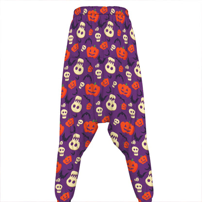 Funny Halloween Pumpkin Pattern Print Hammer Pants