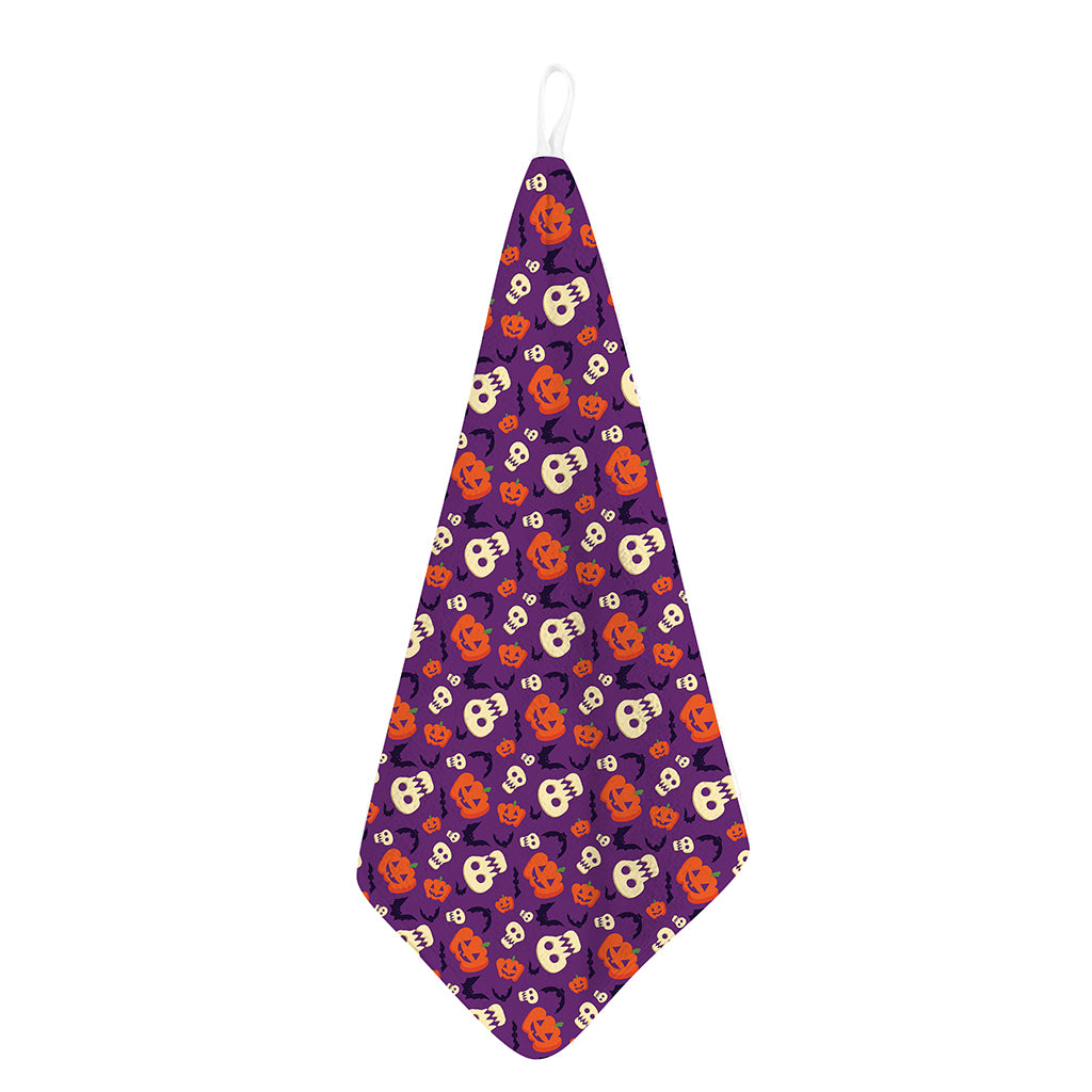 Funny Halloween Pumpkin Pattern Print Hand Towel