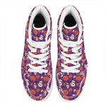 Funny Halloween Pumpkin Pattern Print High Top Leather Sneakers