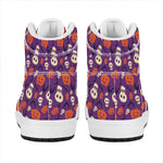 Funny Halloween Pumpkin Pattern Print High Top Leather Sneakers