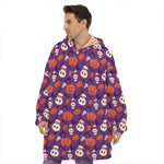 Funny Halloween Pumpkin Pattern Print Hoodie Blanket