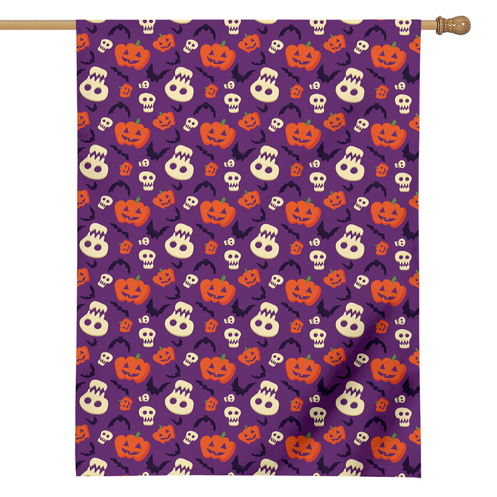 Funny Halloween Pumpkin Pattern Print House Flag