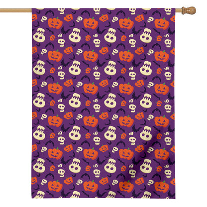 Funny Halloween Pumpkin Pattern Print House Flag