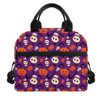 Funny Halloween Pumpkin Pattern Print Insulated Lunch Bag