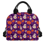 Funny Halloween Pumpkin Pattern Print Insulated Lunch Bag
