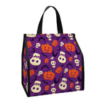 Funny Halloween Pumpkin Pattern Print Insulated Lunch Tote