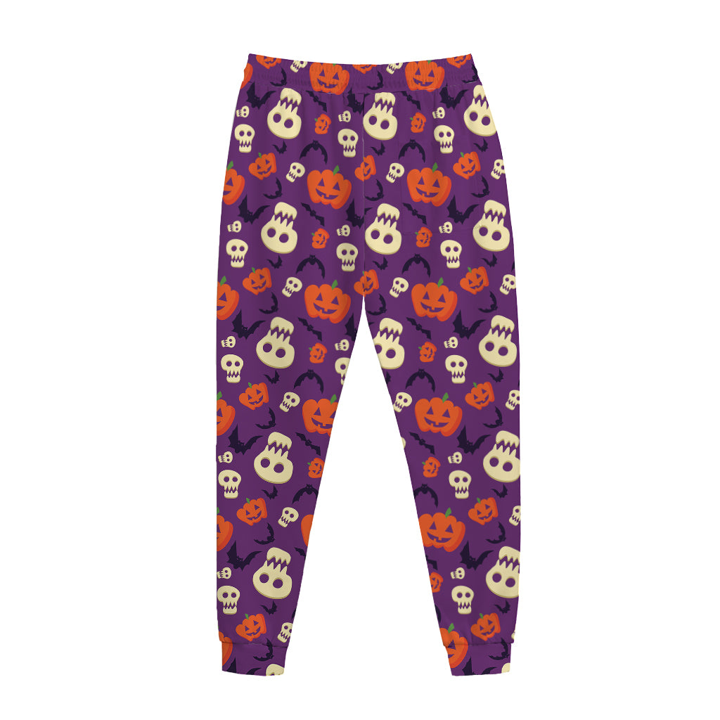 Funny Halloween Pumpkin Pattern Print Jogger Pants