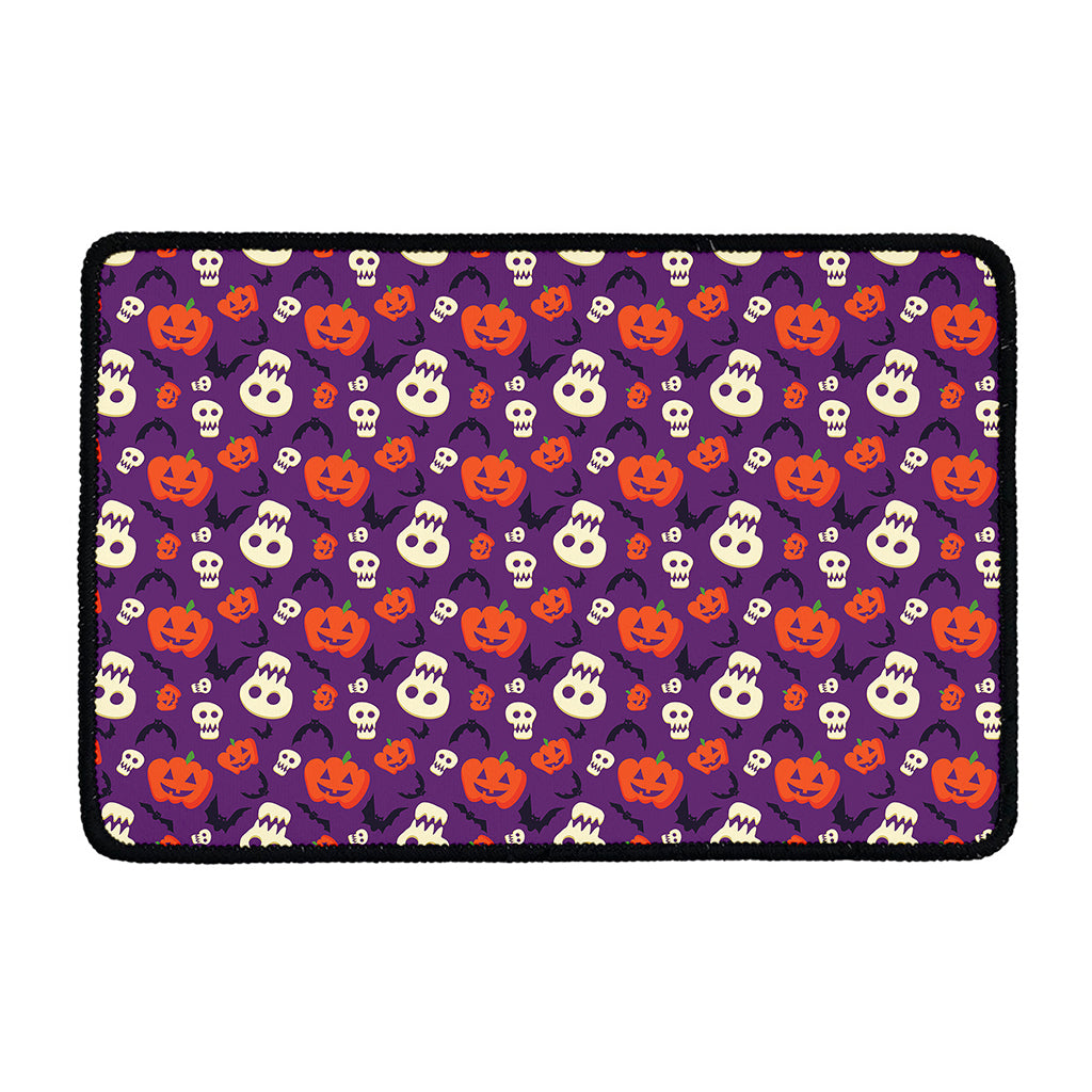 Funny Halloween Pumpkin Pattern Print Kitchen Mat