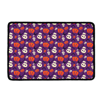 Funny Halloween Pumpkin Pattern Print Kitchen Mat