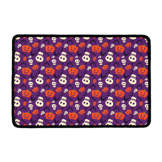 Funny Halloween Pumpkin Pattern Print Kitchen Mat
