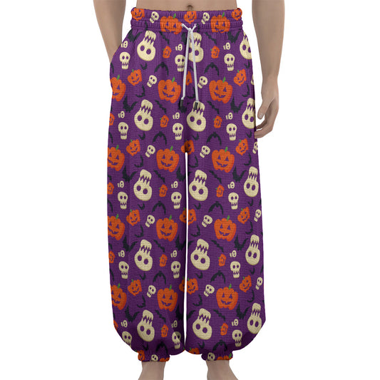 Funny Halloween Pumpkin Pattern Print Lantern Pants