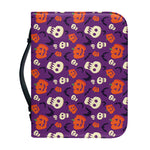 Funny Halloween Pumpkin Pattern Print Leather Bible Cover