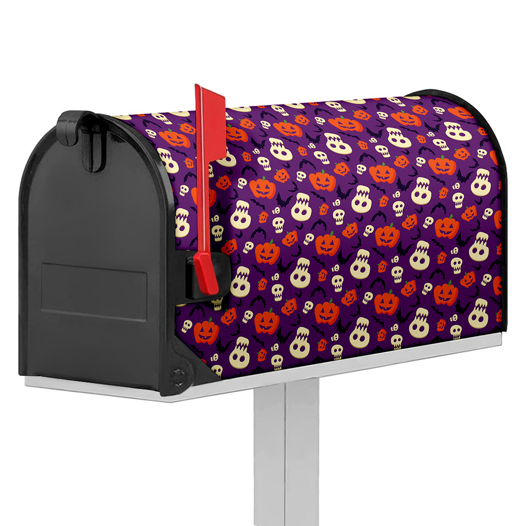 Funny Halloween Pumpkin Pattern Print Mailbox Cover