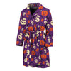 Funny Halloween Pumpkin Pattern Print Men's Bathrobe