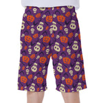 Funny Halloween Pumpkin Pattern Print Men's Beach Shorts