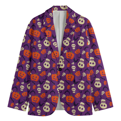 Funny Halloween Pumpkin Pattern Print Men's Blazer