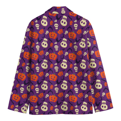 Funny Halloween Pumpkin Pattern Print Men's Blazer