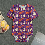 Funny Halloween Pumpkin Pattern Print Men's Bodysuit