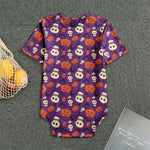 Funny Halloween Pumpkin Pattern Print Men's Bodysuit