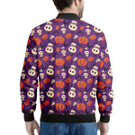 Funny Halloween Pumpkin Pattern Print Men's Bomber Jacket