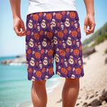 Funny Halloween Pumpkin Pattern Print Men's Cargo Shorts