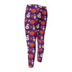 Funny Halloween Pumpkin Pattern Print Men's Compression Pants