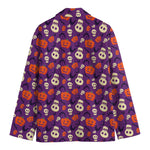 Funny Halloween Pumpkin Pattern Print Men's Cotton Blazer