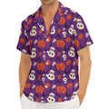 Funny Halloween Pumpkin Pattern Print Men's Deep V-Neck Shirt