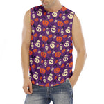 Funny Halloween Pumpkin Pattern Print Men's Fitness Tank Top
