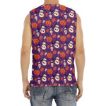 Funny Halloween Pumpkin Pattern Print Men's Fitness Tank Top