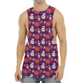 Funny Halloween Pumpkin Pattern Print Men's Muscle Tank Top