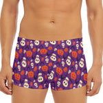 Funny Halloween Pumpkin Pattern Print Men's Short Boxer Briefs