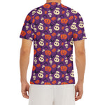 Funny Halloween Pumpkin Pattern Print Men's Short Sleeve Rash Guard