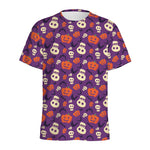Funny Halloween Pumpkin Pattern Print Men's Sports T-Shirt
