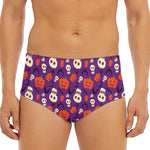 Funny Halloween Pumpkin Pattern Print Men's Triangle Swim Briefs
