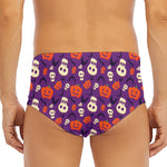 Funny Halloween Pumpkin Pattern Print Men's Triangle Swim Briefs