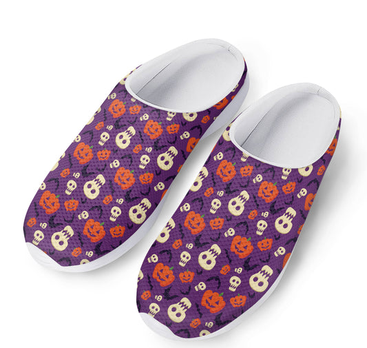 Funny Halloween Pumpkin Pattern Print Mesh Casual Shoes