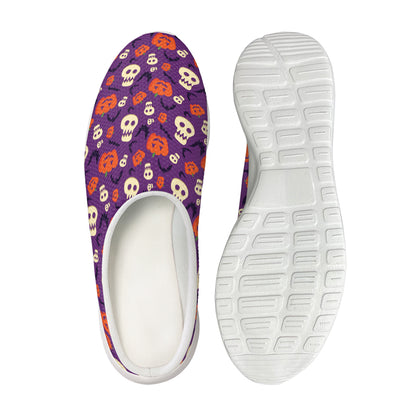 Funny Halloween Pumpkin Pattern Print Mesh Casual Shoes