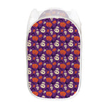 Funny Halloween Pumpkin Pattern Print Mesh Laundry Hamper