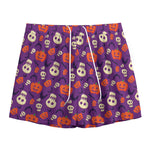 Funny Halloween Pumpkin Pattern Print Mesh Shorts