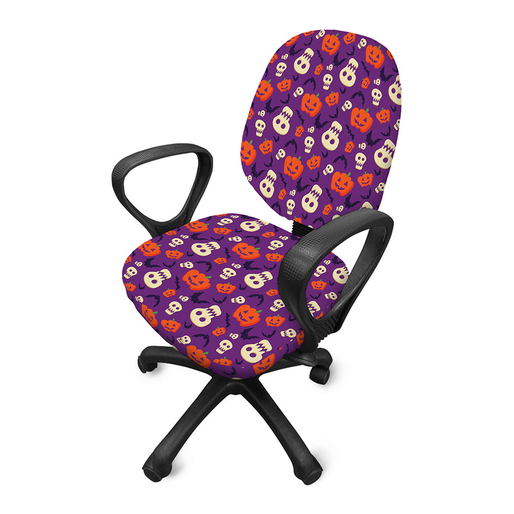 Funny Halloween Pumpkin Pattern Print Office Chair Cover