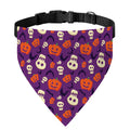 Funny Halloween Pumpkin Pattern Print Over The Collar Dog Bandana