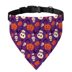 Funny Halloween Pumpkin Pattern Print Over The Collar Dog Bandana