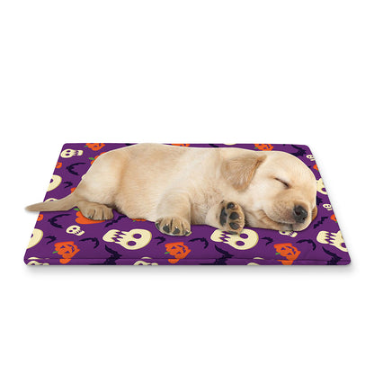 Funny Halloween Pumpkin Pattern Print Pet Cooling Mat Cover