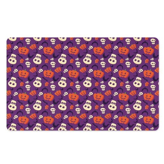 Funny Halloween Pumpkin Pattern Print Polyester Doormat