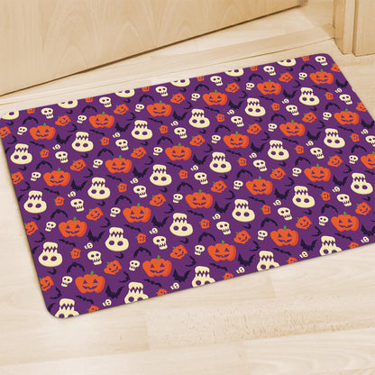 Funny Halloween Pumpkin Pattern Print Polyester Doormat
